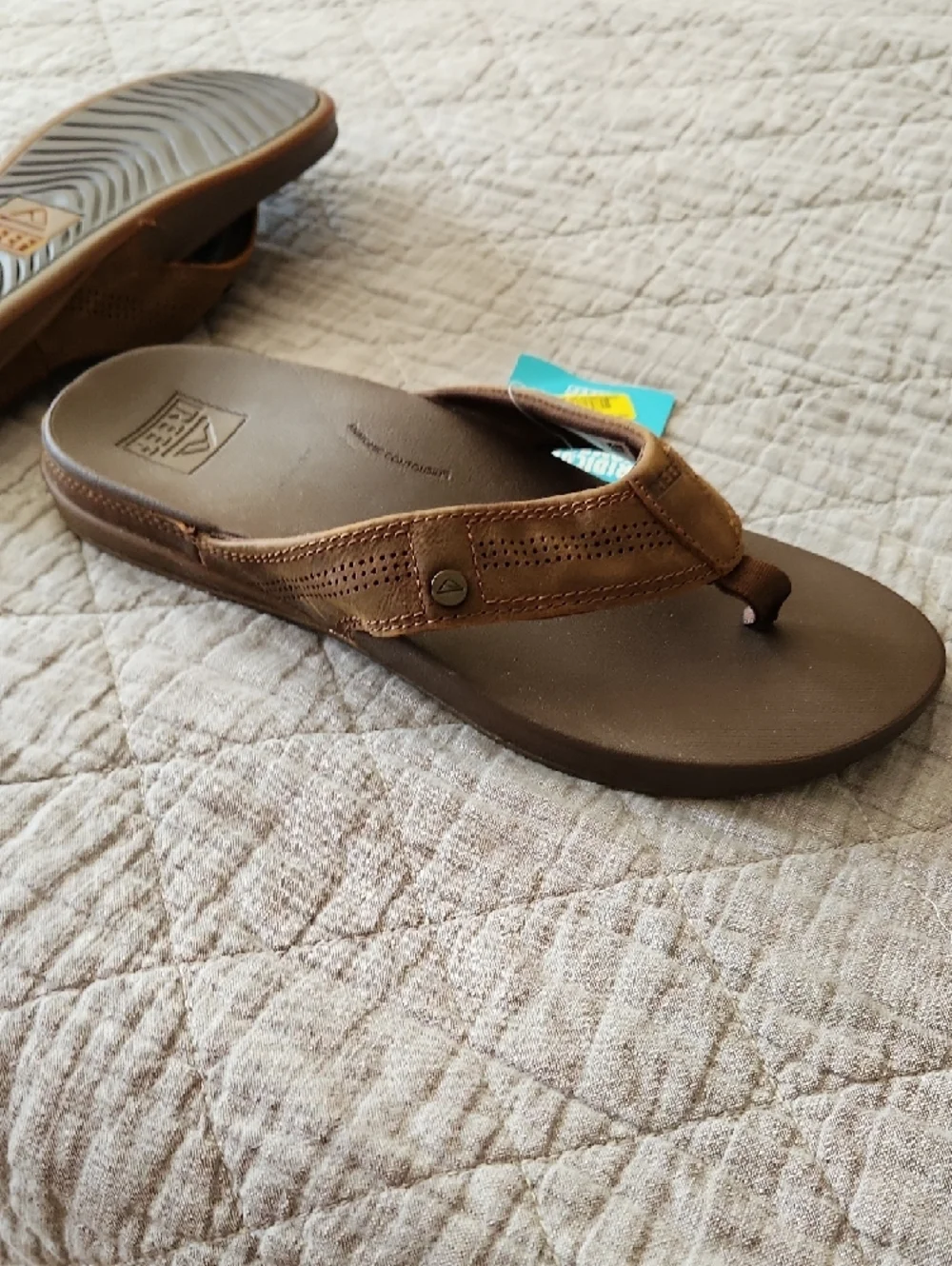Reef Brown Men's Cushion Comfort Flip Flops Size 10 - Picture 3 of 5